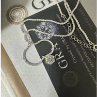 GRA Moissanite 6 Prong Pendant Necklace in S925 Sterling Silver for Women