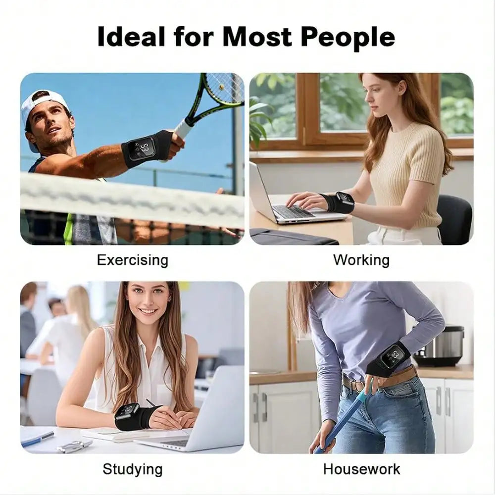 1Pc Rechargeable Wrist Heating Pad with Massage, 3 Temperature & 3 Vibration Levels Adjustable, for Wrist & Ankle Relaxation, Suitable for Home, Gift, Work, Travel, Left & Right Hand