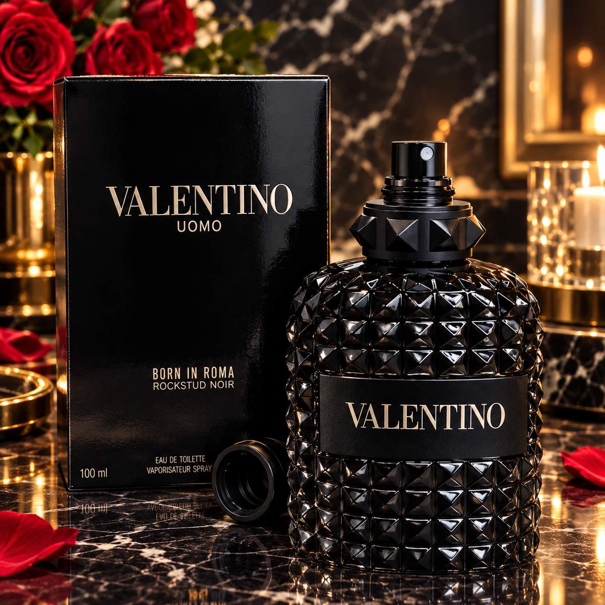 Valentino Uomo Born In Roma Rockstud Noir EDT 3.4 oz (100 ml)