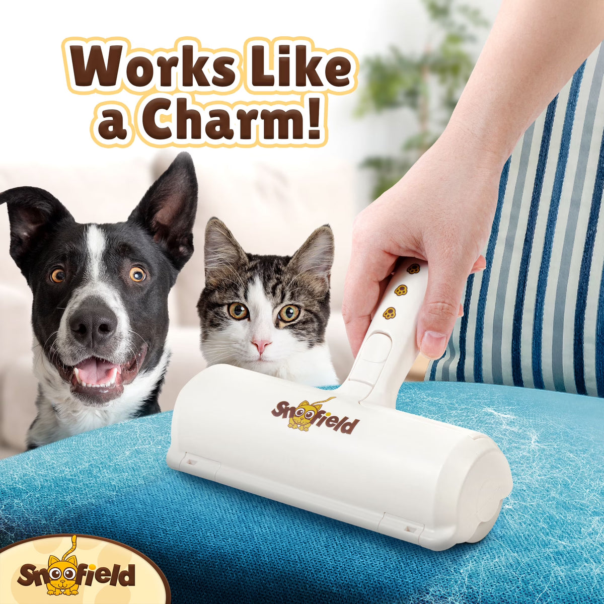 Pet Hair Remover Brush, Reusable Lint Roller, Dog & Cat Fur Removal Tool