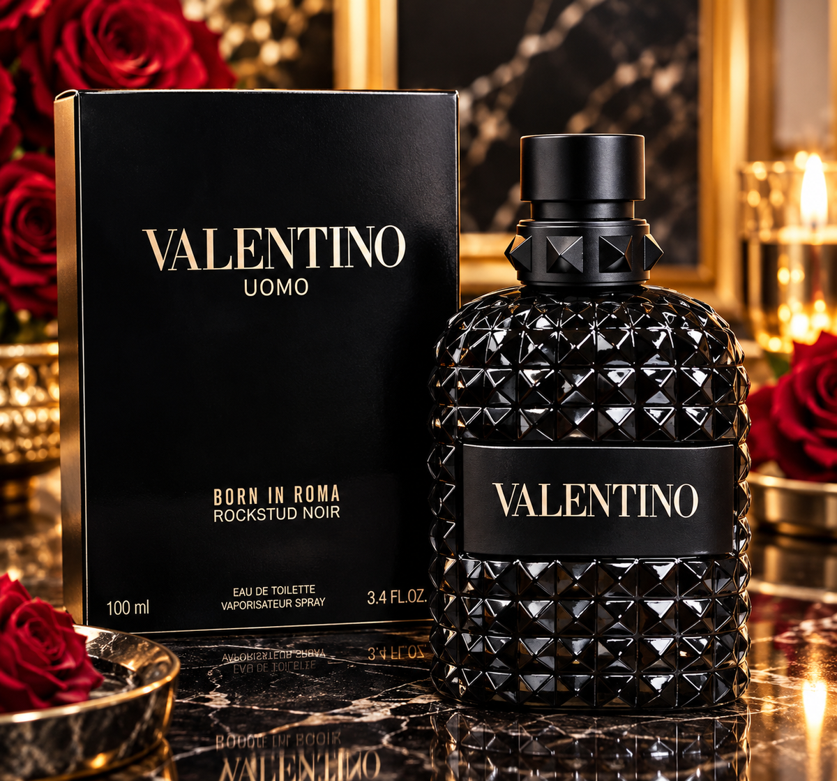 Valentino Uomo Born In Roma Rockstud Noir EDT 3.4 oz (100 ml)