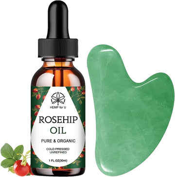 Gua Sha Massage Tools & Rosehip Oil in One Set