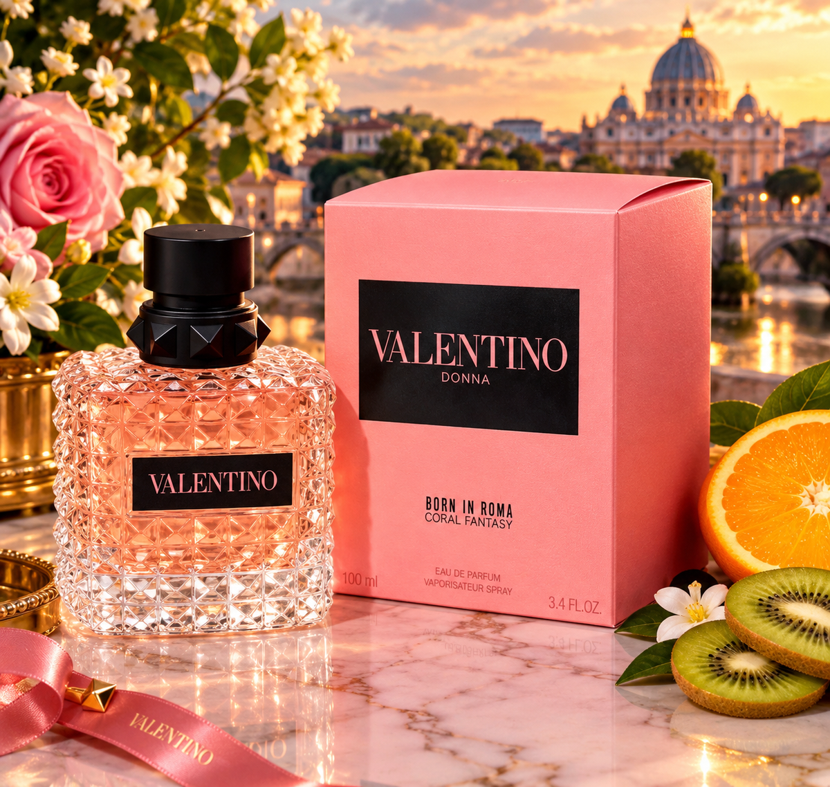 Valentino Donna Born In Roma Coral Fantasy Eau de Parfum for Women – 3.4 oz (100ml)