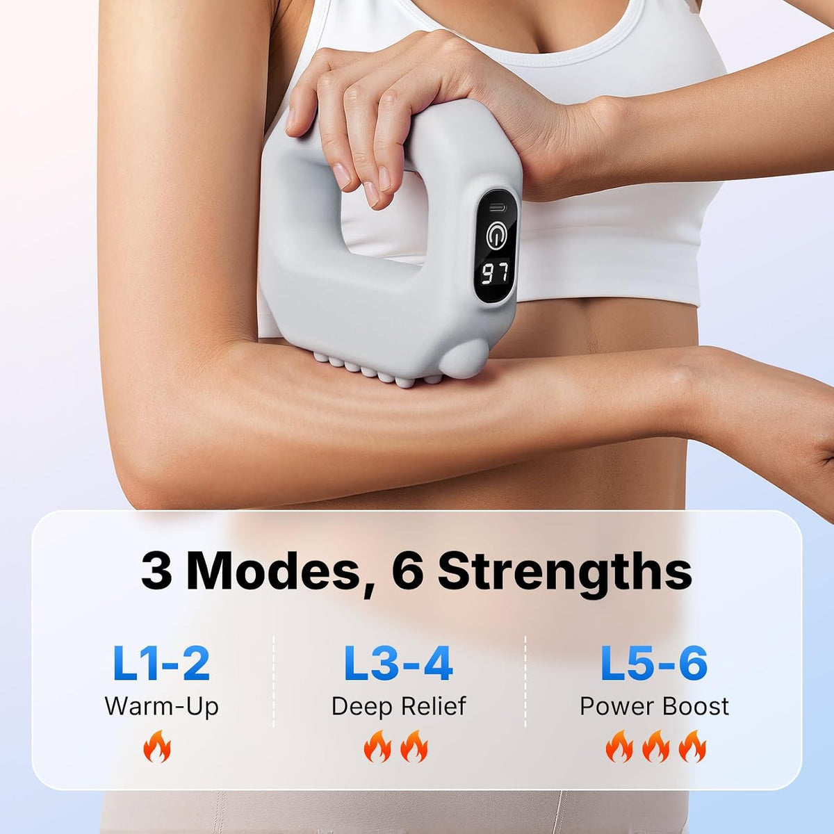 MERACH Fascia Ring Massager, Adjustable 6-Level Vibration for Home Gym Use