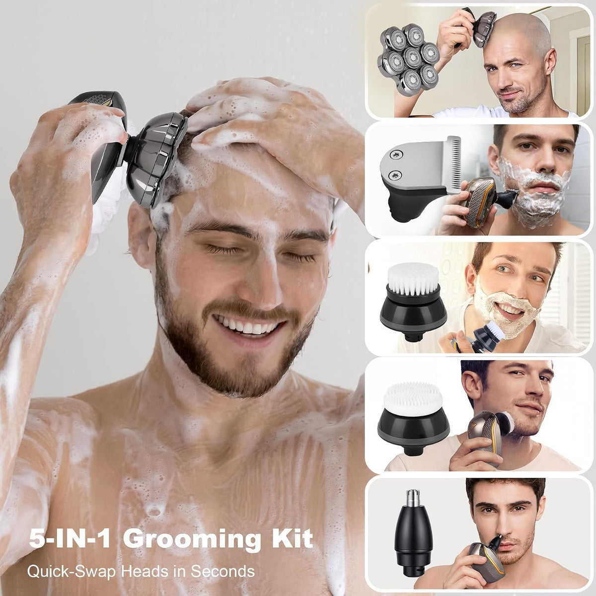 Rechargeable Electric Shaver with Digital Display