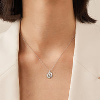 Rotatable 925 Silver Snowflake Necklace