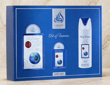 Lattafa Pride Art of Universe Unisex Gift Set – EDP 100ml + Mini EDP 20ml + Deodorant Spray 200ml