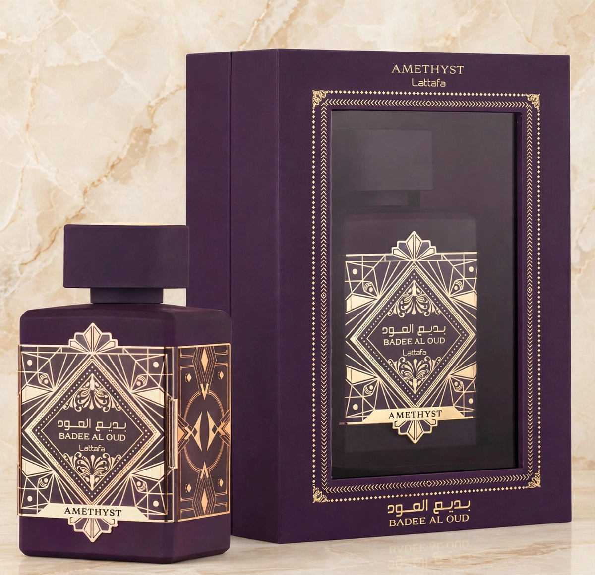 Lattafa Bade’e Al Oud Amethyst Eau de Parfum Unisex 3.4 oz / 100ml – Floral Oud Amber Fragrance