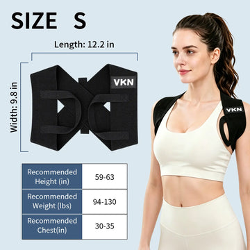 VKN Shoulder Straps - Posture Support Straps for Men & Women – Elastic Back Support, Straight Back Support, Use at Home or in Office (S-XXL)